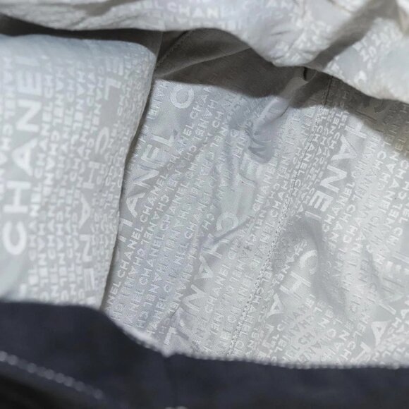 CHANEL Tote Bag Canvas Black Silver CC Auth BA4041 - Picture 11 of 15